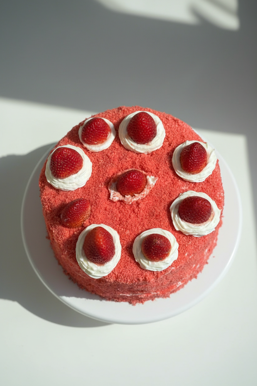 Strawberry crunch cake